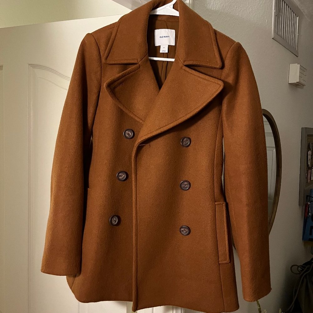 Old Navy Brown Double-Breasted Peacoat XS